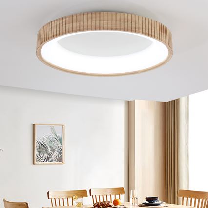 Brilagi - LED Φωτιστικό οροφής FALCON WOOD MODERN LED/40W/230V 3000/4000/6000K διάμετρος 60 cm ξύλινο