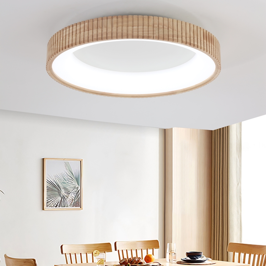 Brilagi - LED Φωτιστικό οροφής FALCON WOOD MODERN LED/40W/230V 3000/4000/6000K διάμετρος 60 cm ξύλινο