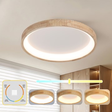 Brilagi - Φωτιστικό οροφής LED FALCON WOOD MODERN LED/60W/230V 3000/4000/6000K Ø 80 cm ξύλο