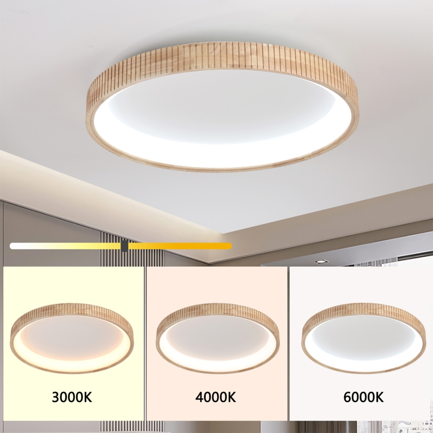 Brilagi - Φωτιστικό οροφής LED FALCON WOOD MODERN LED/60W/230V 3000/4000/6000K Ø 80 cm ξύλο