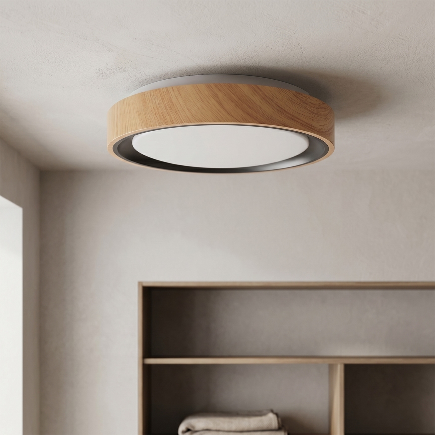 Brilagi - Φωτιστικό οροφής LED FLOCO LED/24W/230V διάμ. 30 cm σε απομίμηση ξύλου/μαύρο