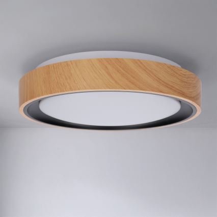 Brilagi - Φωτιστικό οροφής LED FLOCO LED/24W/230V διάμ. 30 cm σε απομίμηση ξύλου/μαύρο