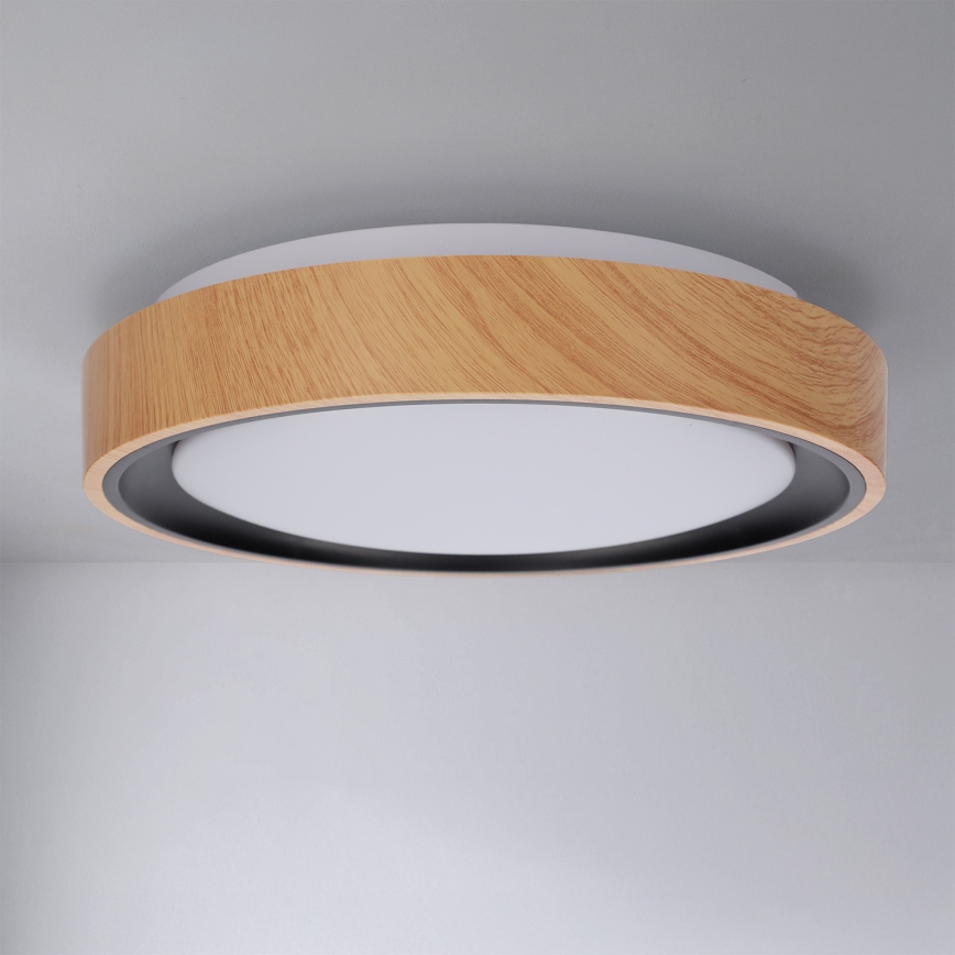 Brilagi - Φωτιστικό οροφής LED FLOCO LED/24W/230V διάμ. 30 cm σε απομίμηση ξύλου/μαύρο