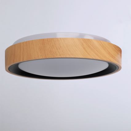 Brilagi - Φωτιστικό οροφής LED FLOCO LED/24W/230V διάμ. 30 cm σε απομίμηση ξύλου/μαύρο