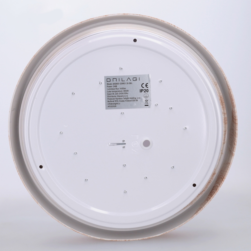 Brilagi - Φωτιστικό οροφής LED FLOCO LED/24W/230V διάμ. 30 cm σε απομίμηση ξύλου/μαύρο