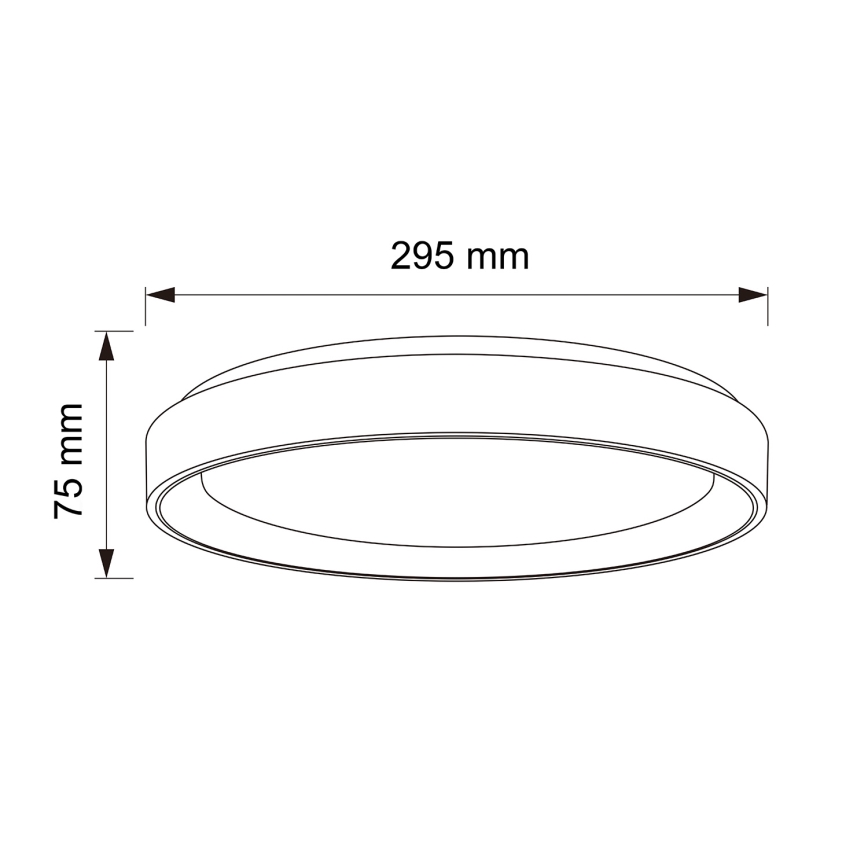 Brilagi - Φωτιστικό οροφής LED FLOCO LED/24W/230V διάμ. 30 cm σε απομίμηση ξύλου/μαύρο