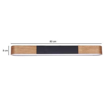 BRILAGI - Φωτιστικό οροφής LED GARDALINE LED/100W/230V 80 cm δρυς/μαύρο