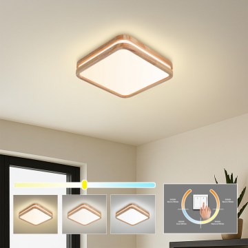 Brilagi - Φωτιστικό οροφής LED MOLINA SQUARE LED/32W/230V 3000/4000/6000K σε απόχρωση δρυός 30x30 cm