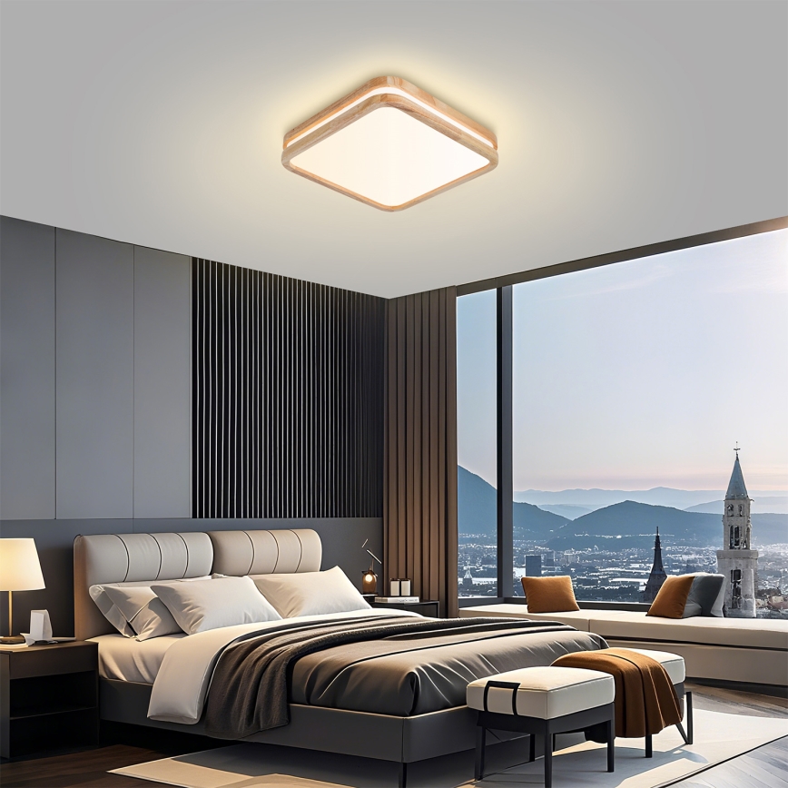 Brilagi - Φωτιστικό οροφής LED MOLINA SQUARE LED/32W/230V 3000/4000/6000K σε απόχρωση δρυός 30x30 cm