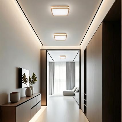 Brilagi - Φωτιστικό οροφής LED MOLINA SQUARE LED/32W/230V 3000/4000/6000K σε απόχρωση δρυός 30x30 cm