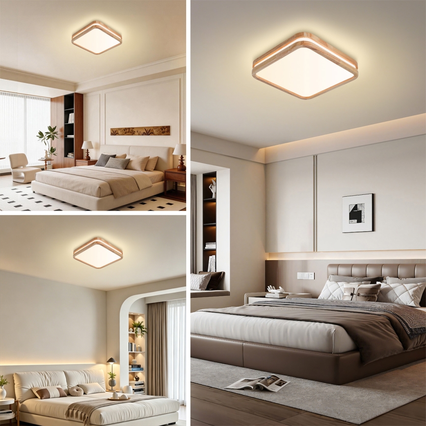 Brilagi - Φωτιστικό οροφής LED MOLINA SQUARE LED/32W/230V 3000/4000/6000K σε απόχρωση δρυός 30x30 cm