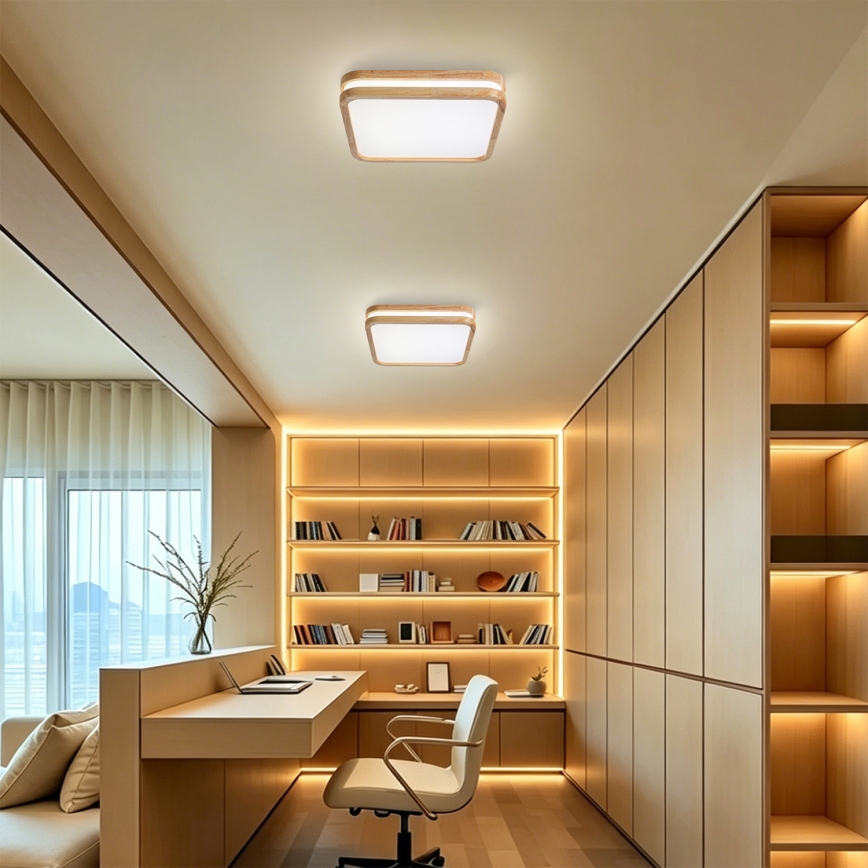 Brilagi - Φωτιστικό οροφής LED MOLINA SQUARE LED/32W/230V 3000/4000/6000K σε απόχρωση δρυός 30x30 cm