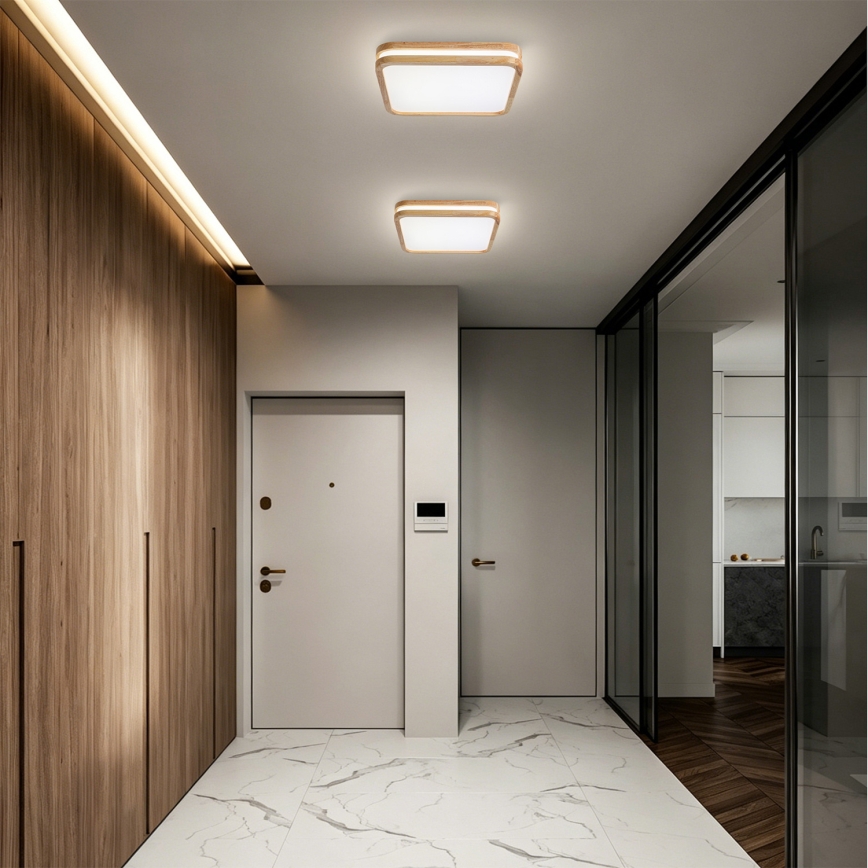 Brilagi - Φωτιστικό οροφής LED MOLINA SQUARE LED/32W/230V 3000/4000/6000K σε απόχρωση δρυός 30x30 cm