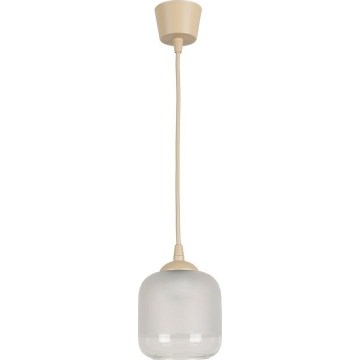 Brilagi - Φωτιστικό οροφής LED σε καλώδιο RETRO GLASS 1xE27/60W/230V διάμ. 14 cm μπεζ/λευκό