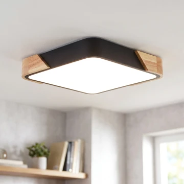 Brilagi - Φωτιστικό οροφής LED PILANA LED/24W/230V δρυς/μαύρο 32x32 cm