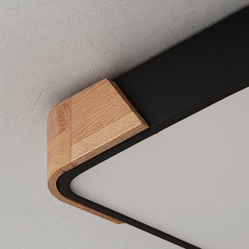 Brilagi - Φωτιστικό οροφής LED PILANA LED/24W/230V δρυς/μαύρο 32x32 cm