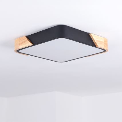Brilagi - Φωτιστικό οροφής LED PILANA LED/24W/230V δρυς/μαύρο 32x32 cm