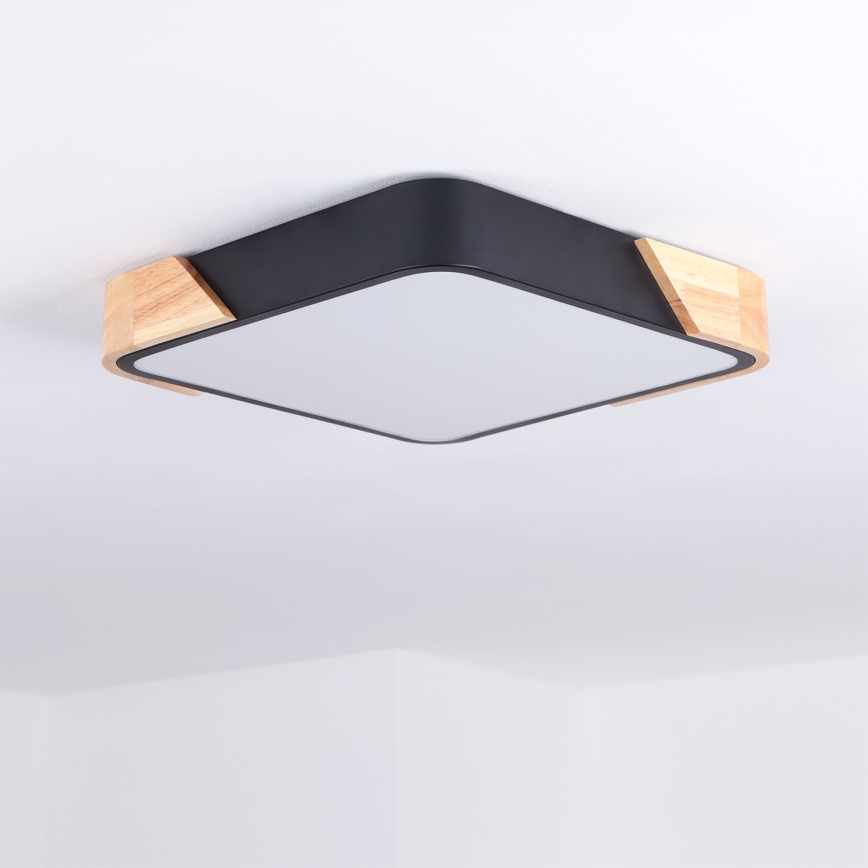 Brilagi - Φωτιστικό οροφής LED PILANA LED/24W/230V δρυς/μαύρο 32x32 cm