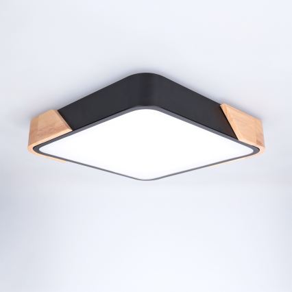 Brilagi - Φωτιστικό οροφής LED PILANA LED/24W/230V δρυς/μαύρο 32x32 cm