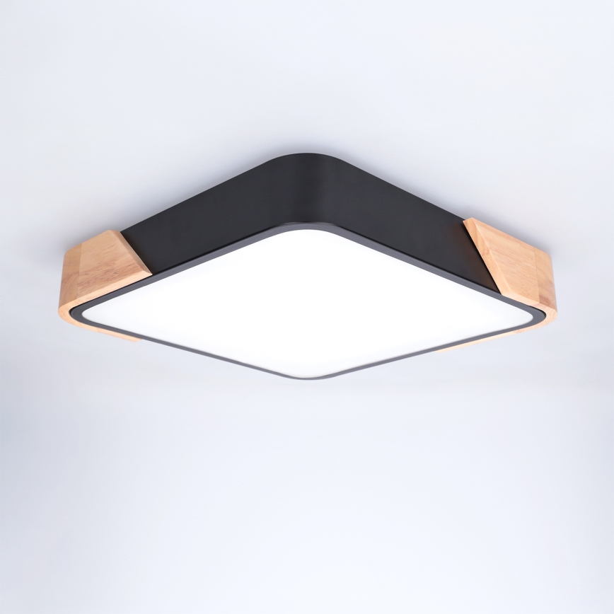 Brilagi - Φωτιστικό οροφής LED PILANA LED/24W/230V δρυς/μαύρο 32x32 cm