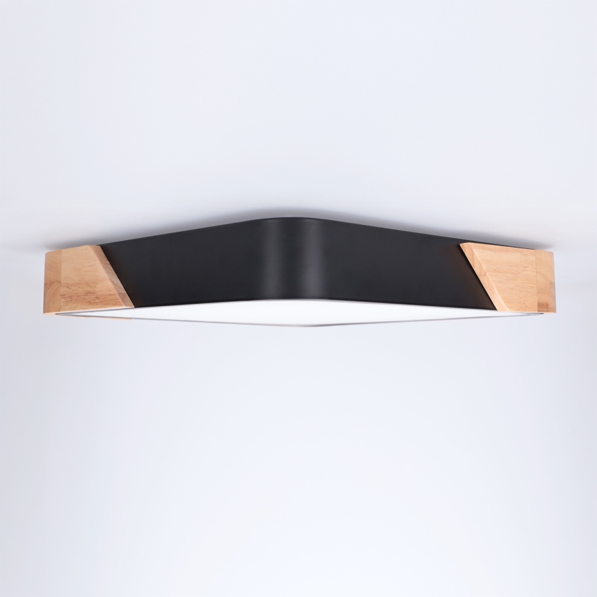 Brilagi - Φωτιστικό οροφής LED PILANA LED/24W/230V δρυς/μαύρο 32x32 cm