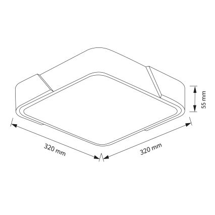 Brilagi - Φωτιστικό οροφής LED PILANA LED/24W/230V δρυς/μαύρο 32x32 cm