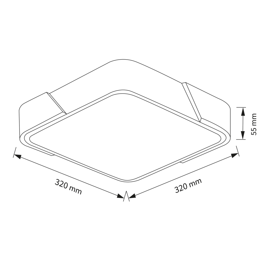 Brilagi - Φωτιστικό οροφής LED PILANA LED/24W/230V δρυς/μαύρο 32x32 cm