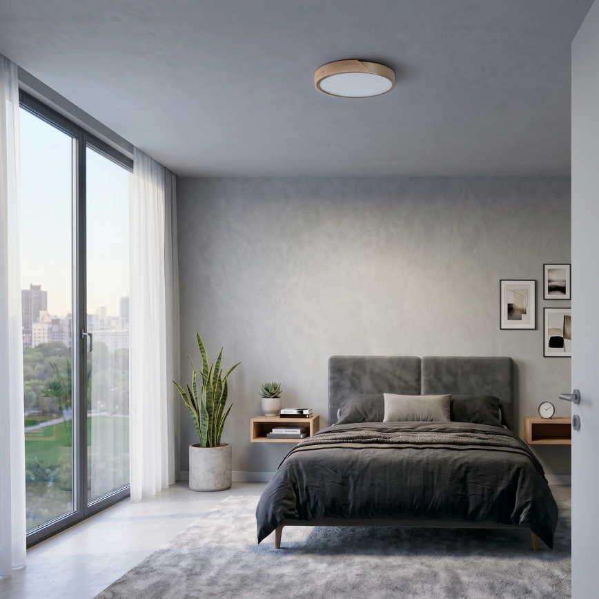 BRILAGI - Φωτιστικό οροφής LED PILANA LED/24W/230V δρυς/χρυσό διάμ. 30 εκ.