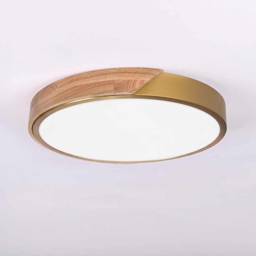 BRILAGI - Φωτιστικό οροφής LED PILANA LED/24W/230V δρυς/χρυσό διάμ. 30 εκ.