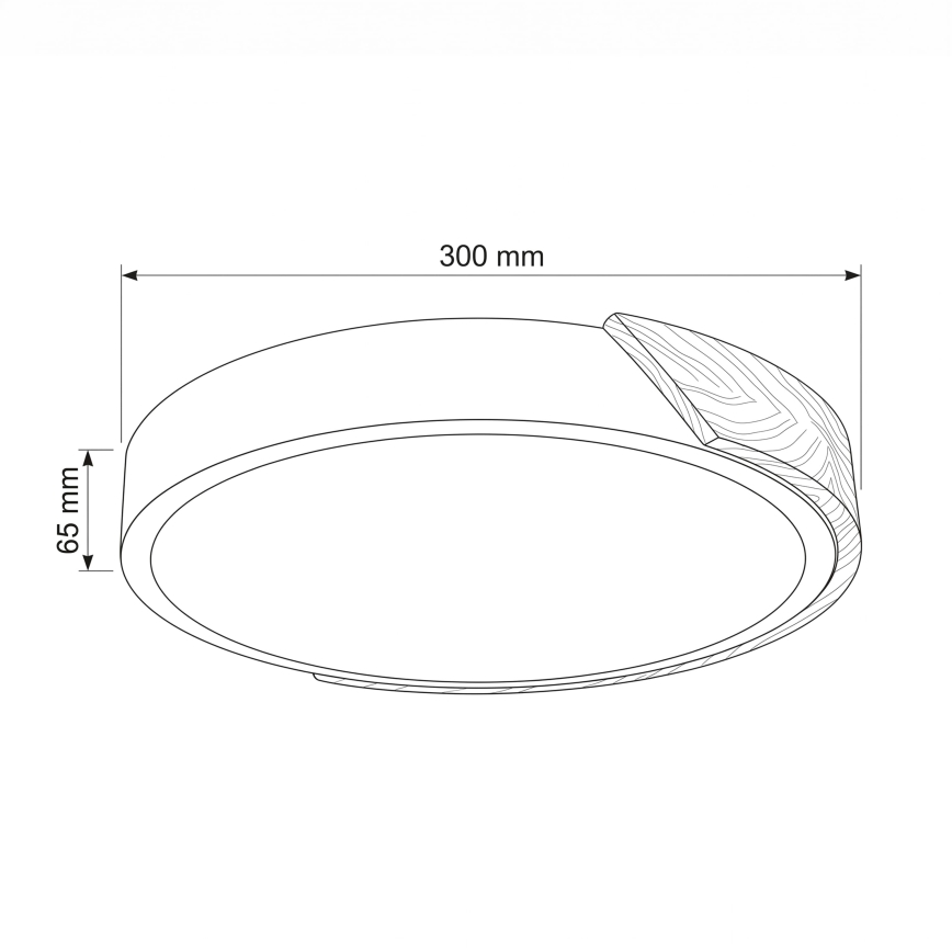 BRILAGI - Φωτιστικό οροφής LED PILANA LED/24W/230V δρυς/χρυσό διάμ. 30 εκ.