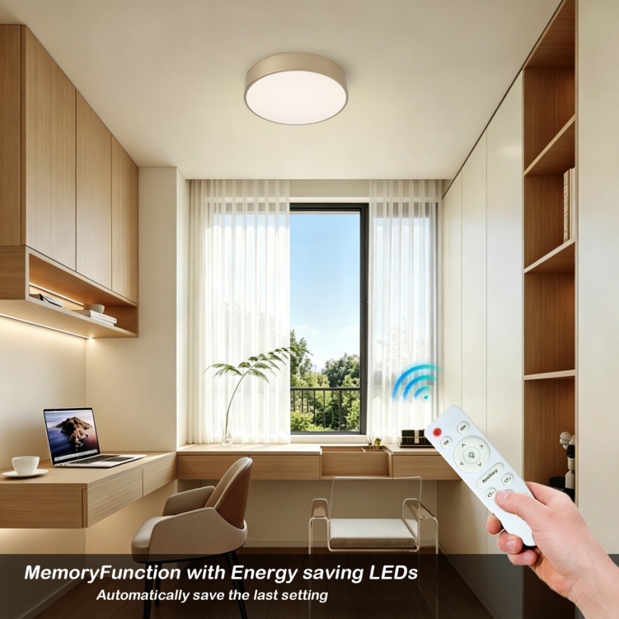 Brilagi - Φωτιστικό οροφής LED POOL, 24W/230V, 3000/4000/6000K, διάμετρος 20 cm, χρυσό