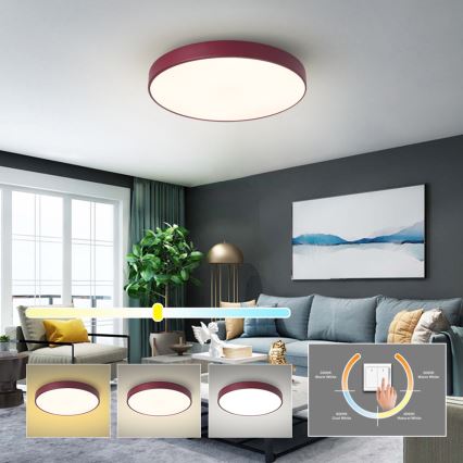 Brilagi - Φωτιστικό οροφής LED POOL LED/60W/230V 3000/4000/6000K Ø 50 εκ. μπορντό