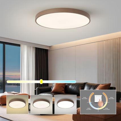 Brilagi - LED φωτιστικό οροφής POOL LED/100W/230V 3000/4000/6000K διάμ. 80 cm καφέ