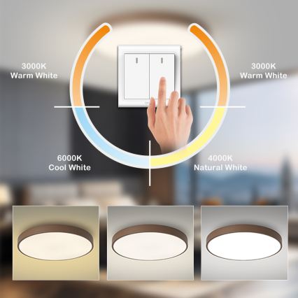 Brilagi - LED φωτιστικό οροφής POOL LED/100W/230V 3000/4000/6000K διάμ. 80 cm καφέ