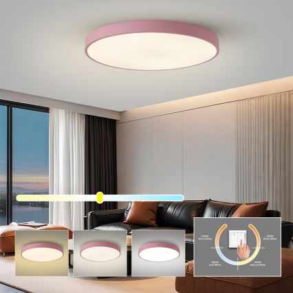 Brilagi - LED φωτιστικό οροφής POOL LED/100W/230V 3000/4000/6000K διάμ. 80 cm ροζ