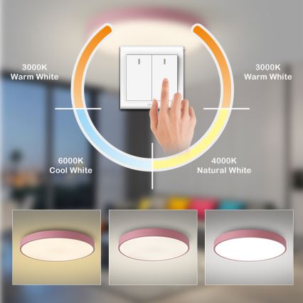 Brilagi - LED φωτιστικό οροφής POOL LED/100W/230V 3000/4000/6000K διάμ. 80 cm ροζ