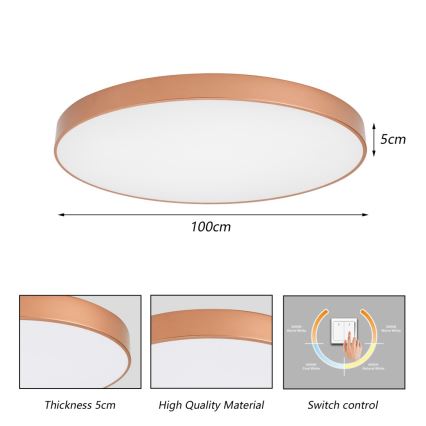 BRILAGI - Φωτιστικό οροφής LED POOL LED/128W/230V 3000/4000/6000K pr. 100 cm χάλκινο