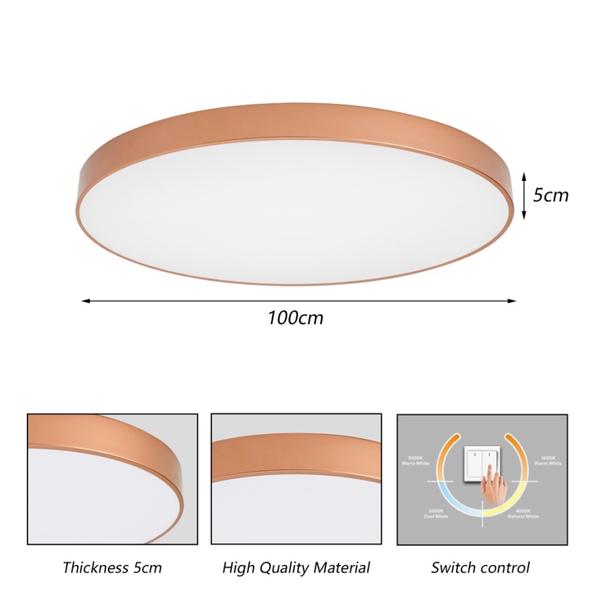 BRILAGI - Φωτιστικό οροφής LED POOL LED/128W/230V 3000/4000/6000K pr. 100 cm χάλκινο