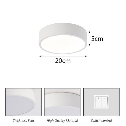 Brilagi - Φωτιστικό οροφής LED POOL LED/18W/230V 3000/4000/6000K Ø 20 cm λευκό
