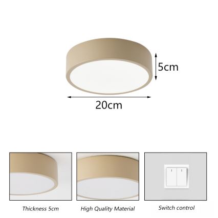 Brilagi - Φωτιστικό οροφής POOL LED/18W/230V 3000/4000/6000K, Ø 20 cm, μπεζ