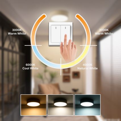 Brilagi - Φωτιστικό οροφής POOL LED/18W/230V 3000/4500/6000K, Ø 20 cm, μπεζ