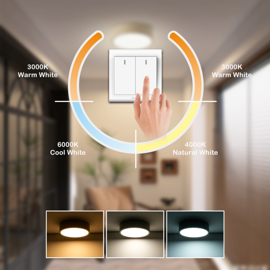 Brilagi - Φωτιστικό οροφής POOL LED/18W/230V 3000/4500/6000K, Ø 20 cm, μπεζ