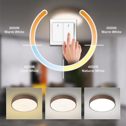 Brilagi - Φωτιστικό οροφής LED POOL LED/36W/230V 3000/4000/6000K Ø 30 cm καφέ