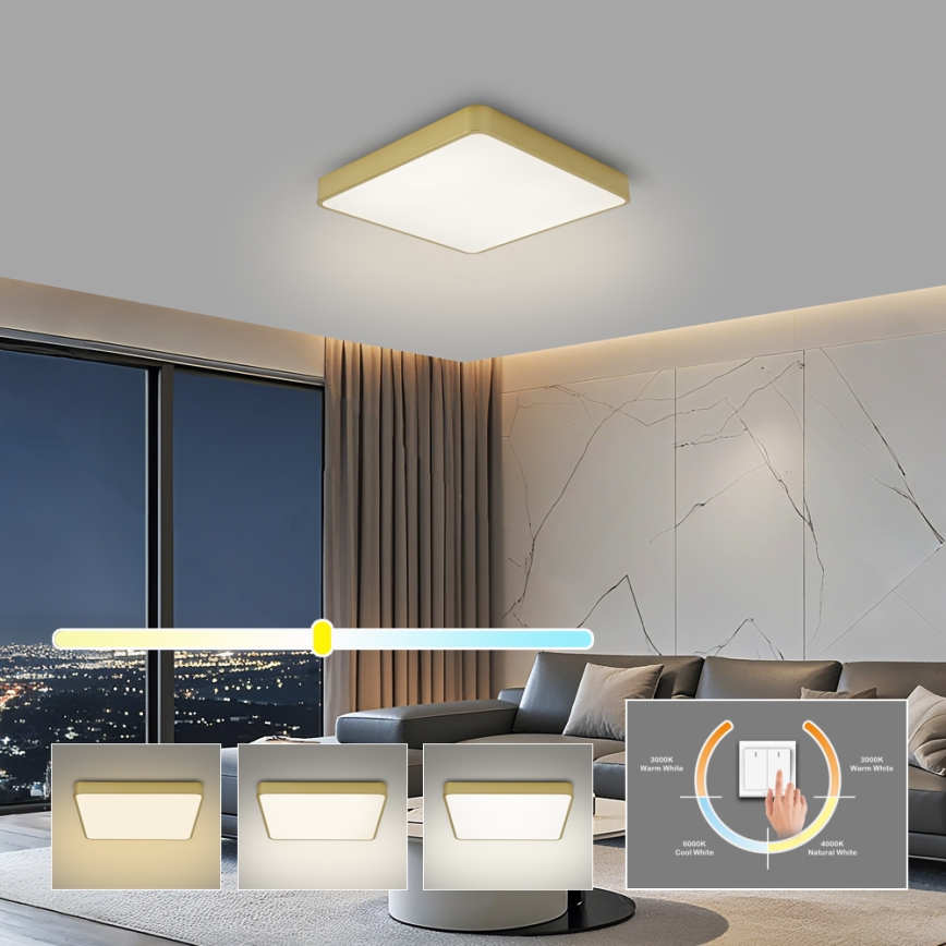 Brilagi - Φωτιστικό οροφής LED POOL LED/36W/230V 3000/4000/6000K 40x40 cm χρυσό