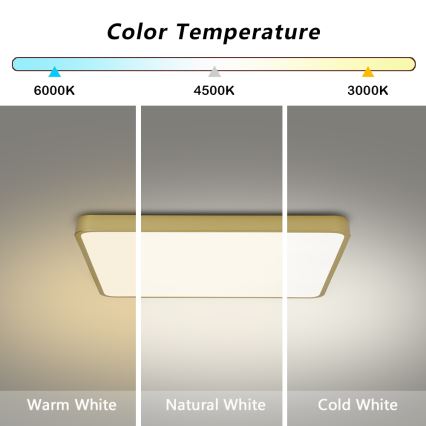 Brilagi - Φωτιστικό οροφής LED POOL LED/36W/230V 3000/4000/6000K 40x40 cm χρυσό
