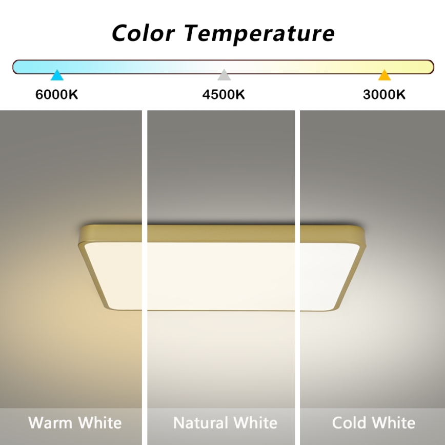 Brilagi - Φωτιστικό οροφής LED POOL LED/36W/230V 3000/4500/6000K 40x40 cm χρυσό