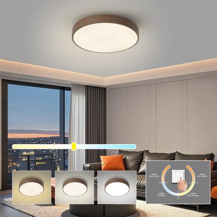 Brilagi - Φωτιστικό οροφής LED POOL LED/48W/230V 3000/4000/6000K διάμ. 40 εκ. καφέ