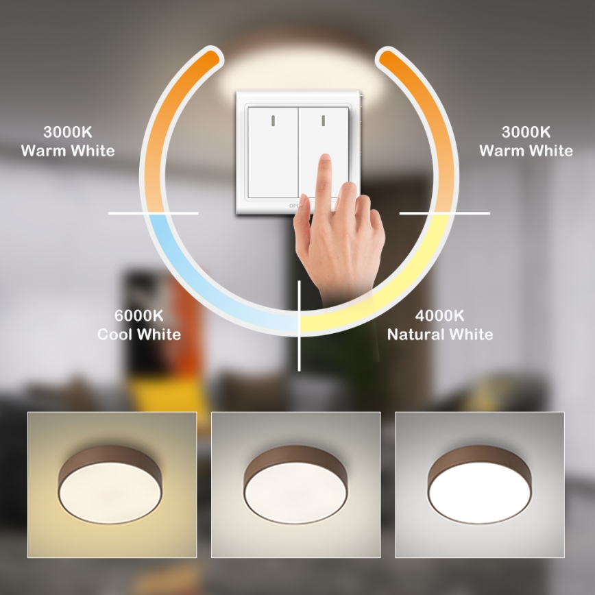 Brilagi - Φωτιστικό οροφής LED POOL LED/48W/230V 3000/4000/6000K διάμ. 40 εκ. καφέ