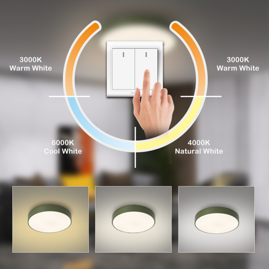 Brilagi - Φωτιστικό οροφής POOL LED/48W/230V 3000/4000/6000K διάμ. 40 εκ. πράσινο