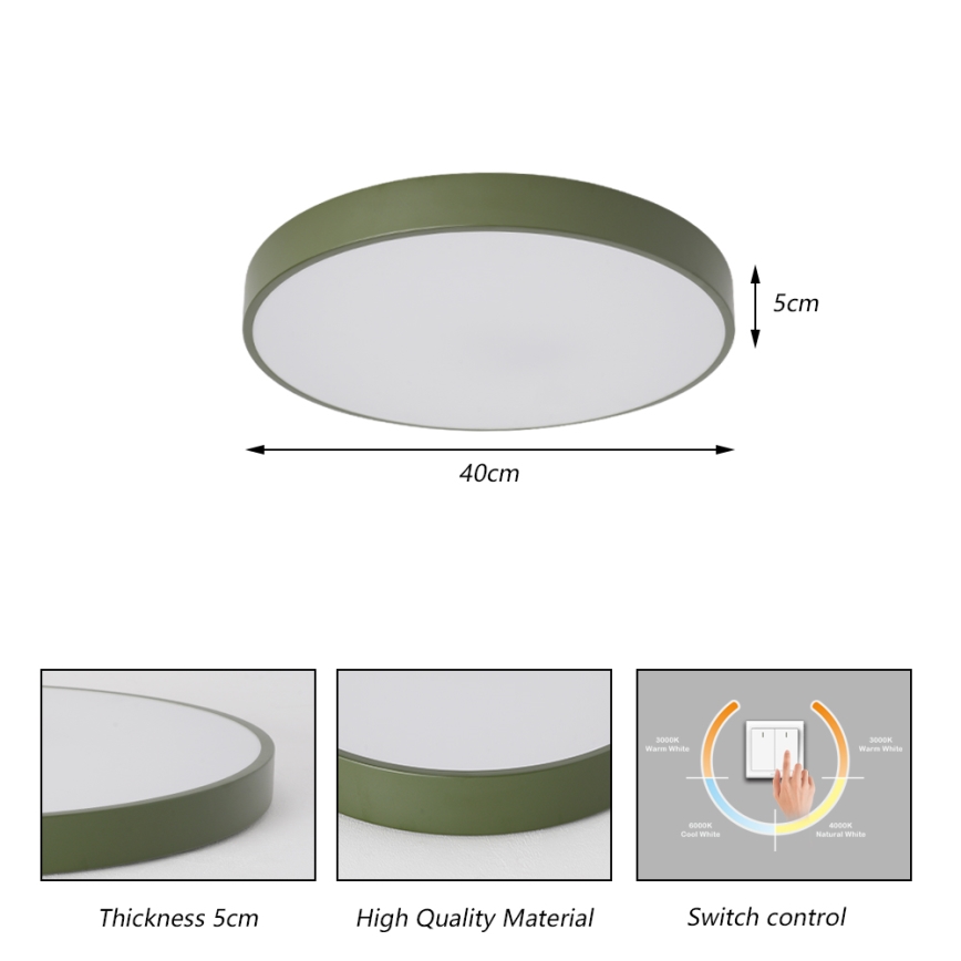 Brilagi - Φωτιστικό οροφής POOL LED/48W/230V 3000/4000/6000K διάμ. 40 εκ. πράσινο